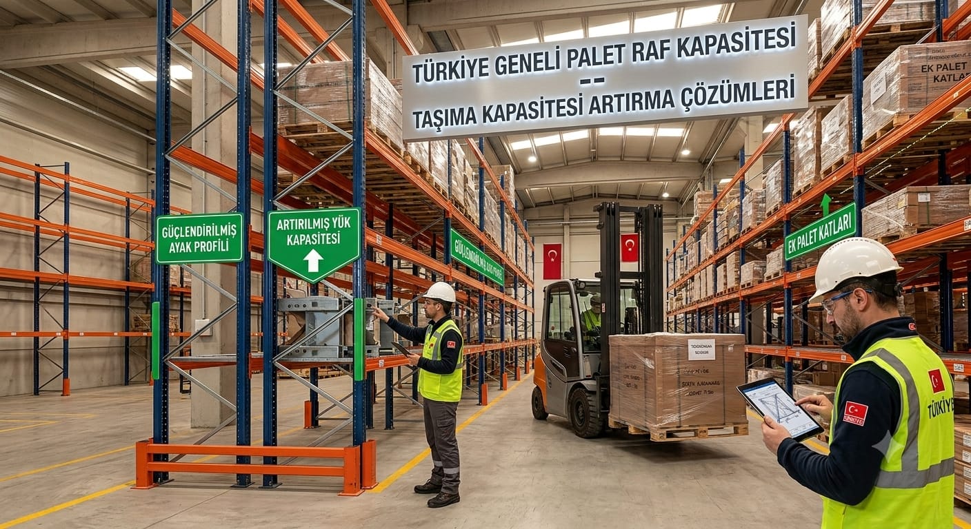 Endüstriyel Raf Sistemlerinde Palet Raf Kapasitesi ve Taşıma Kapasitesi Artırma